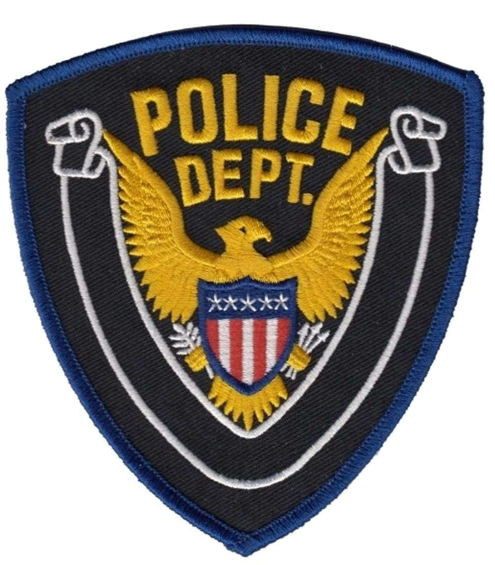 Hero's Pride POLICE DEPT Eagle with Blank Scroll - Gold/Midnight - 4'' x 4.375'' 5390 - Clothing & Accessories